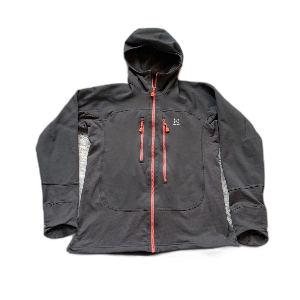HAGLÖFS RANDO STRETCH HOODED FLEECE JACKET WOMENS LARGE